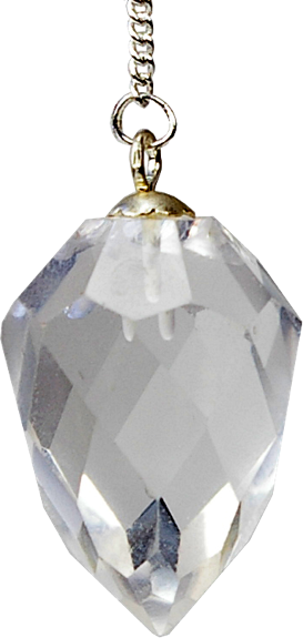 Pendule Goutte à Facettes en Cristal de Roche