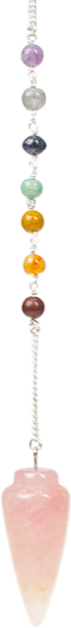 Pendule 7 Chakras Toupie Quartz Rose