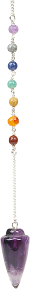 [3660341237922] Pendule 7 Chakras Toupie Améthyste