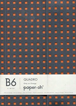 Paper-Oh - Gris sur Orange - B6 - Ligné