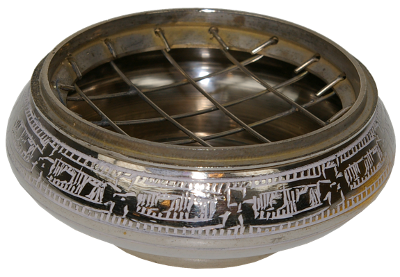 Brûle-encens laiton - coloris argenté - petit