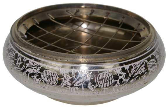 Brûle-encens laiton - coloris argenté - grand