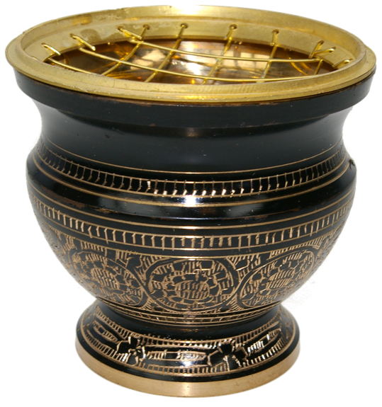 Brûle-encens laiton - coloris noir - haut