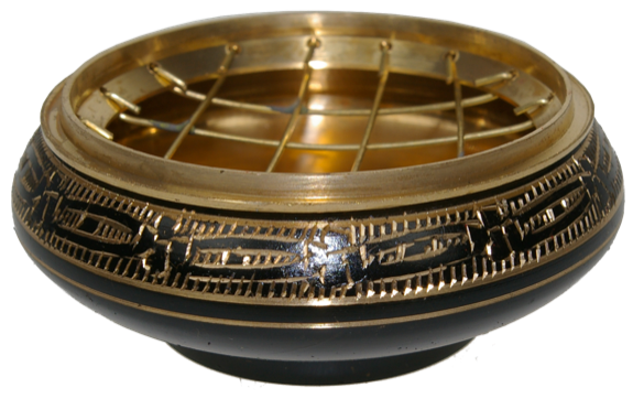 Brûle-encens laiton - coloris noir - petit