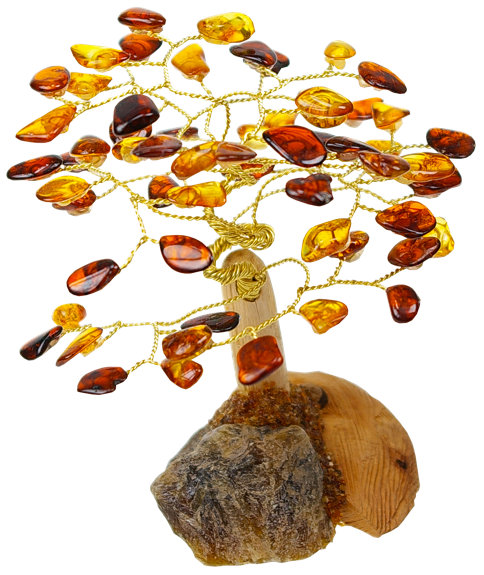 Arbre du Bonheur Ambre cognac mixé 11 cm