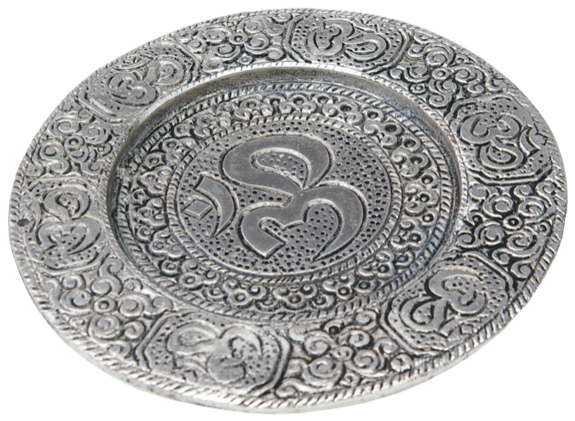 Porte encens alu assiette plate - Om