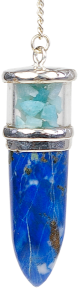 Pendule Pointe Lapis et Remplissage Larimar