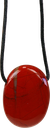 Collier Jaspe Rouge Pierre ovale percée Cordon noir