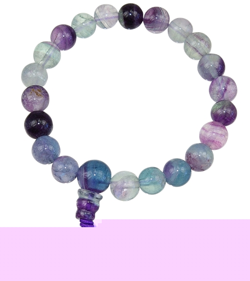 Bracelet mala tibétain - Fluorite