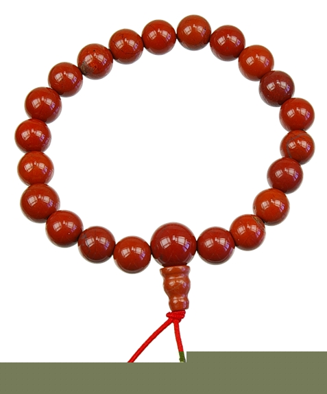 Bracelet mala tibétain - Jaspe rouge