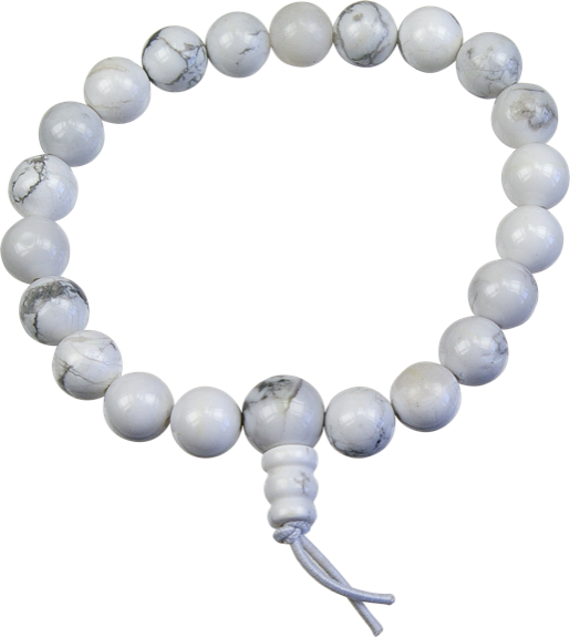 Bracelet mala tibétain - Howlite Blanche