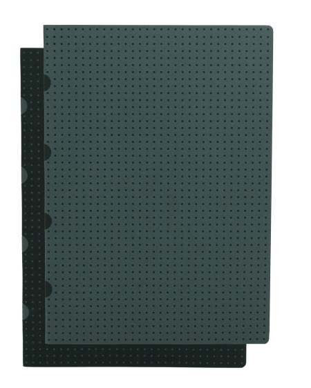 Paper-Oh - Noir sur Gris / Gris sur Noir - A4 - Quadrillé