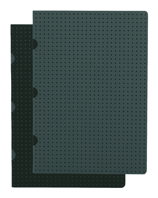 Paper-Oh - Noir sur Gris / Gris sur Noir - A5 - Quadrillé