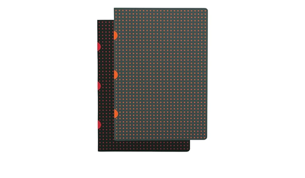 Paper-Oh - Noir sur Rouge / Gris sur Orange - A5 - Non ligné