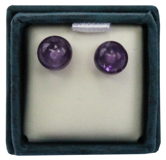 Boucles d'oreilles perles d'améthyste - 6 mm