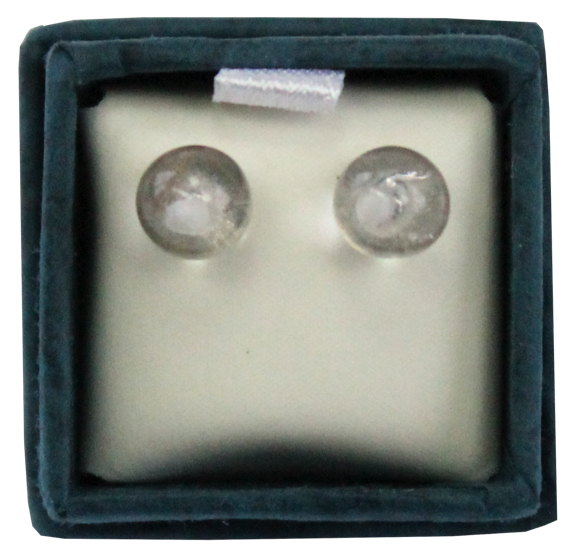 Boucles d'oreilles perles de cristal de roche - 6 mm