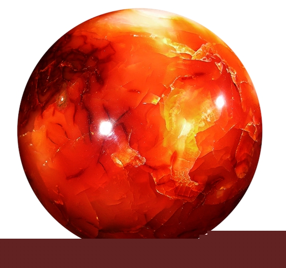 Sphère Cornaline Chauffée - Pièce de 40 mm