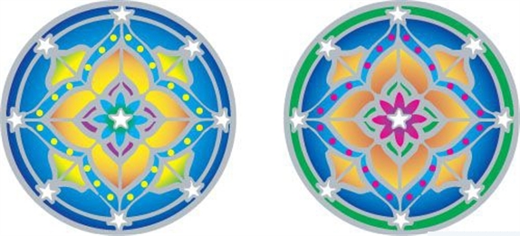 Ensemble de 2 Autocollants attrape-soleil : Mandala Petit Modèle
