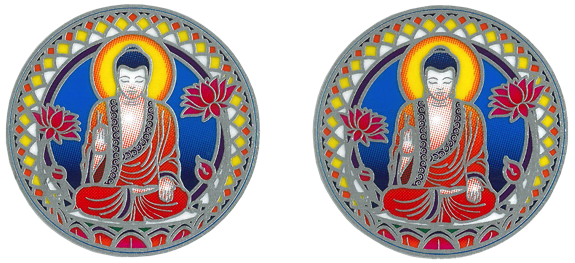 Ensemble de 2 Autocollants attrape-soleil - Bouddha - Petit Modèle
