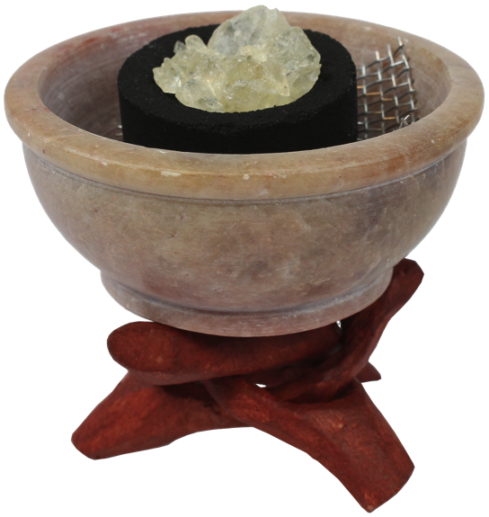 Brûle-encens pierre forme chaudron