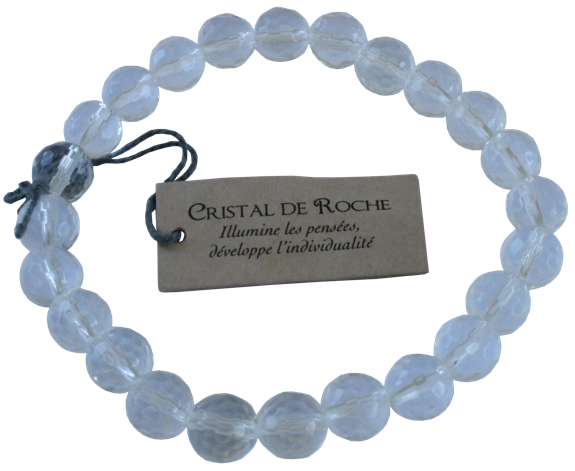 Bracelet Cristal de Roche Perles rondes facettées