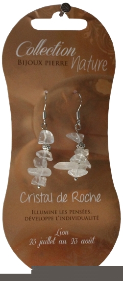 [3660341548271] Boucles d'oreilles pierres baroques - Cristal de roche