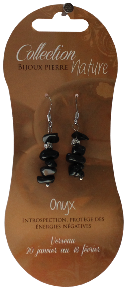 Boucles d'oreilles pierres baroques - Onyx