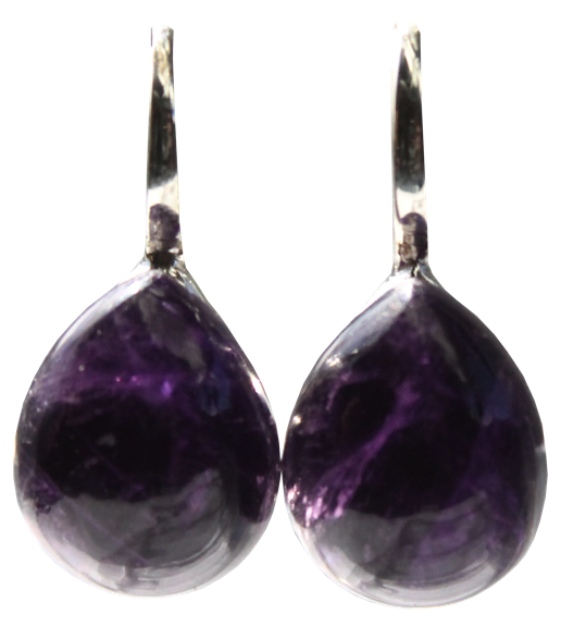 Boucles d'oreilles Améthyste Argent 925 Bombées