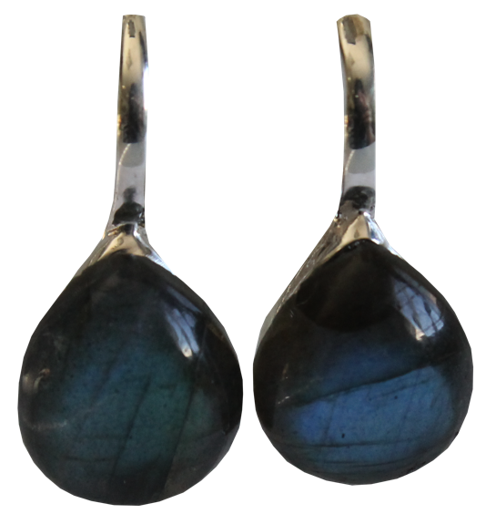 Boucles d'oreilles Labradorite Argent 925 Bombées