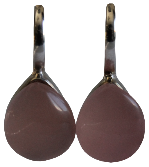 Boucles d'oreilles Calcédoine Rose Argent 925 Bombées