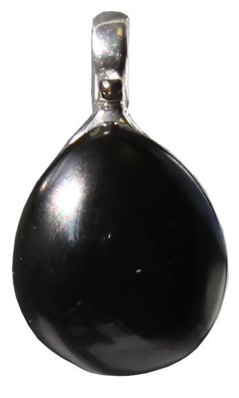 Pendentif pierre bombée Onyx noir