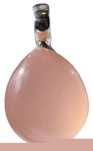 Pendentif pierre bombée Calcedoine rose