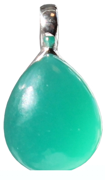 Pendentif pierre bombée Onyx vert