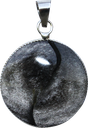 Pendentif Obsidienne Argentée Forme ronde