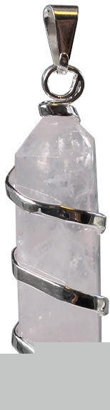 Pendentif Quartz Rose Pointe biterminée