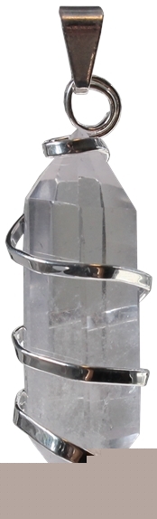Pendentif Cristal de Roche Pointe biterminée
