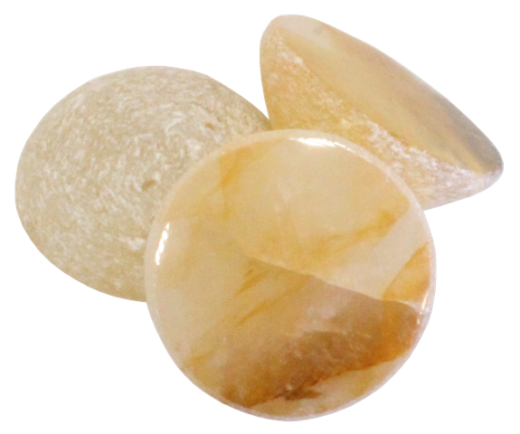 Galet Quartz Jaune 1 Face Polie