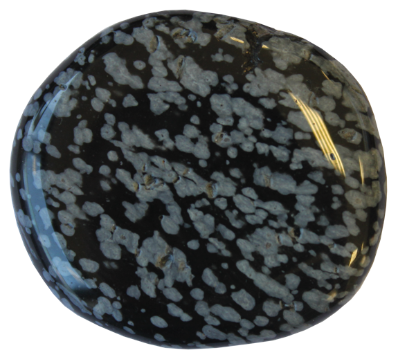 Sachet pierres roulées plates - Obsidienne Mouchetée