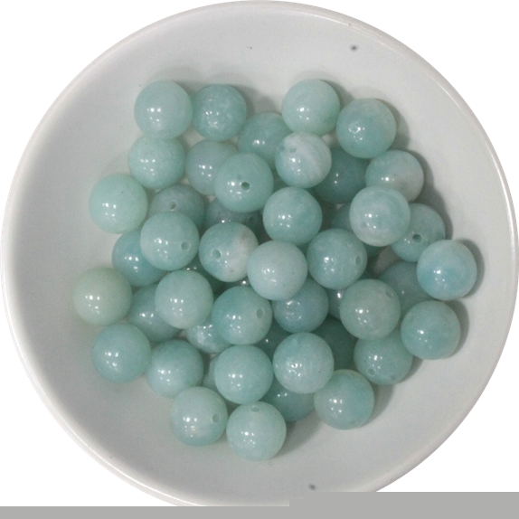Perles Amazonite 8 mm - Sachet de 50 perles