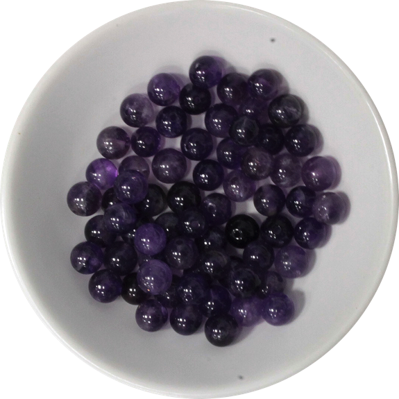 Perles Améthyste 6 mm - Sachet de 66 perles