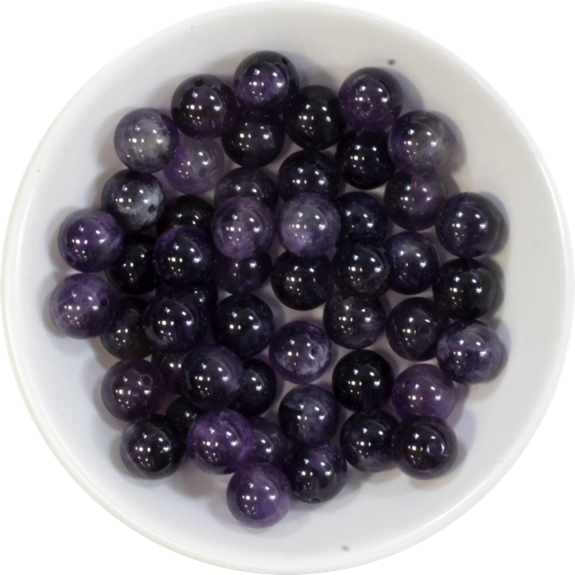 Perles Améthyste 8 mm - Sachet de 50 perles
