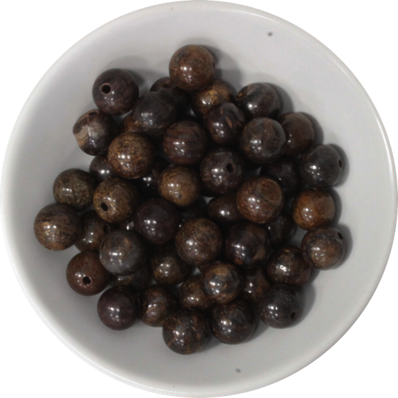 Perles Bronzite 8 mm - Sachet de 50 perles