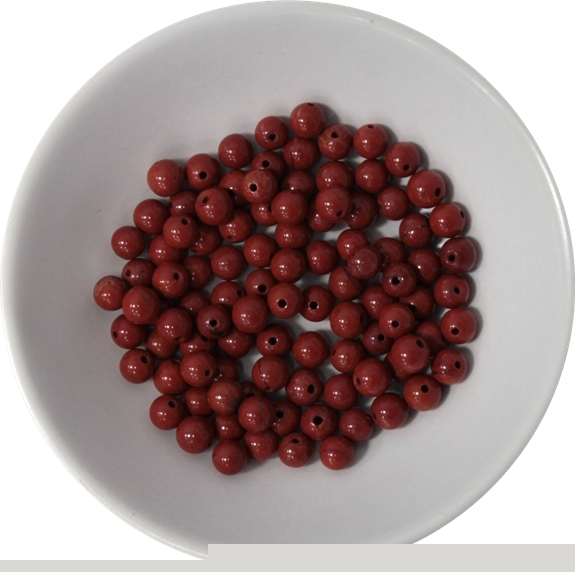 Perles Jaspe Rouge 4 mm - Sachet de 100 perles