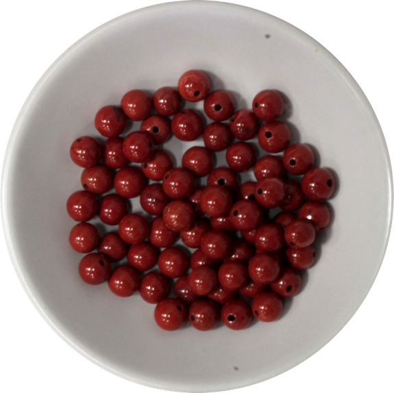 Perles Jaspe Rouge 6 mm - Sachet de 66 perles