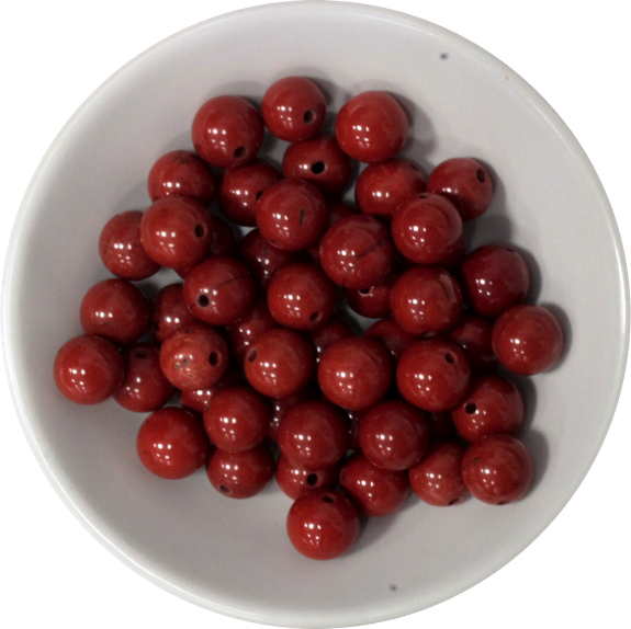 Perles Jaspe Rouge 8 mm - Sachet de 50 perles