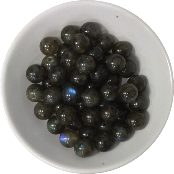 Perles Labradorite 8 mm - Sachet de 50 perles