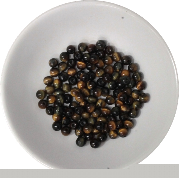 Perles mix Oeil de Tigre et  Oeil de Faucon 4 mm - Sachet de 100 perles