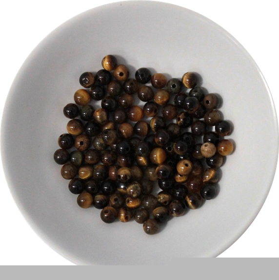 Perles Oeil de Tigre 4 mm - Sachet de 100 perles