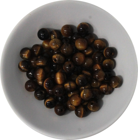 Perles Oeil de Tigre 6 mm - Sachet de 66 perles