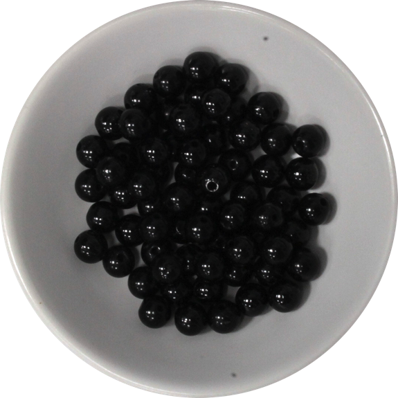 Perles Tourmaline Noire 6 mm - Sachet de 66 perles